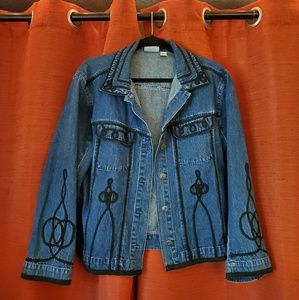 Chico's embroidered denim jacket